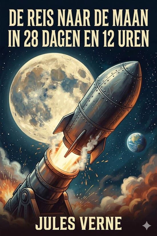 Omslag van De Reis naar de Maan in 28 dagen en 12 uren