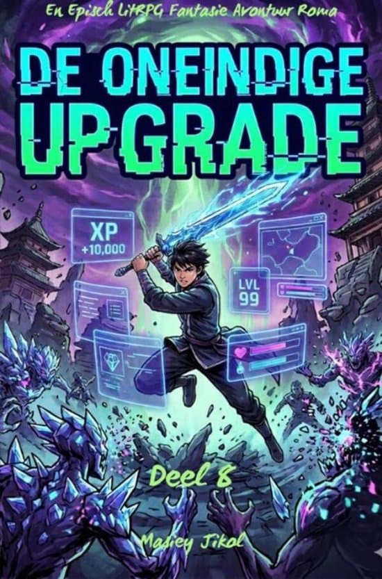 Omslag van DE ONEINDIGE UPGRADE:En Episch LitRPG Fantasie Avontuur Roman(Deel 8)
