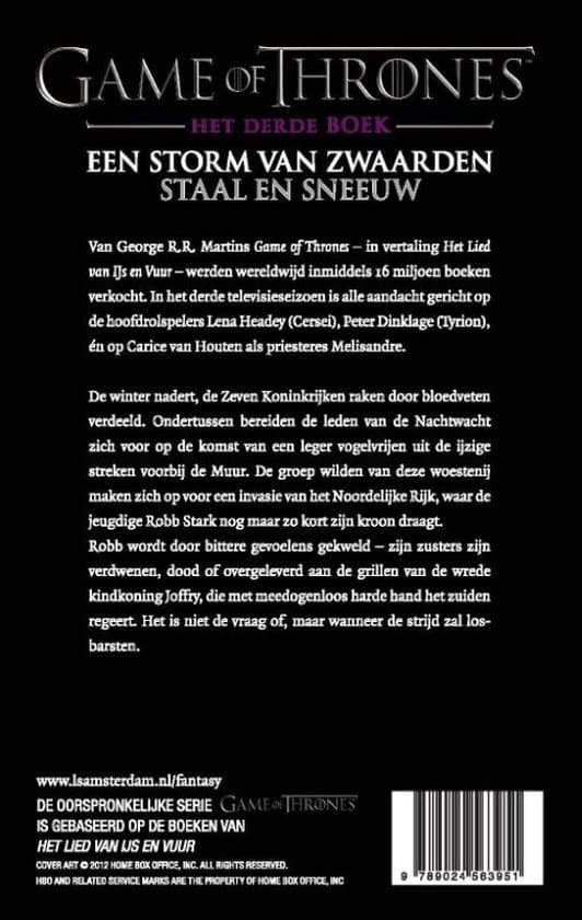 Omslag van Game of Thrones 3 - Game of Thrones 3 - Storm van Zwaarden - Staal en Sneeuw (POD)